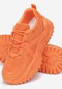 Pomarańczowe Sneakersy Sznurowane na Grubej Podeszwie Releta