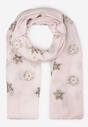 Jasnoróżowy Prostokątny Szalik z Wiskozy z Błyszczącymi Wzorami Rias