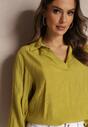 Bluză Verde-Deschis cu Guler și Talie Largă Yolalline
