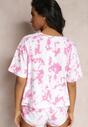 Różowy Bawełniany T-shirt Tie Dye Muyammo