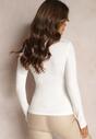 Biała Bluzka Zapinana na Zatrzaski z Kołnierzykiem Faelona