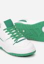 Biało-Zielone Sneakersy na Płaskiej Podeszwie z Bieżnikiem Figedla
