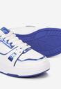 Biało-Niebieskie Sneakersy Zdobione Perforacją i Metalicznymi Wstawkami Nelyvza