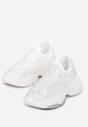 Białe Wsuwane Sneakersy Zdobione Drobnymi Cyrkoniami Alitria