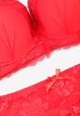 Czerwony 2-częściowy Komplet Bielizny Zdobiony Koronką Clarita