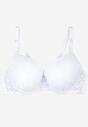 Sutien Alb Rigid Full Cup cu Dantelă cu Fundă Larinora