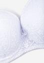 Sutien Alb Rigid Full Cup cu Dantelă cu Fundă Larinora