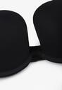 Czarny Gładki Biustonosz Plunge z Efektem Push Up Sisati