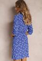 Granatowa Sukienka Mini o Koszulowym Fasonie z Wiskozy Arintha