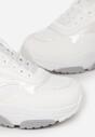 Białe Sneakersy z Metalicznymi Wstawkami na Grubej Podeszwie Tahara