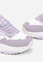 Fioletowe Sneakersy z Metalicznymi Wstawkami na Grubej Podeszwie Tahara