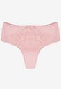 Różowe Majtki Stringi Zdobione Koronką i Kokardką Teelioma