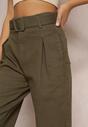 Ciemnozielone Jeansy Mom Fit z Paskiem Alemothee