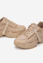 Sneakers-uri bej inchis Ornat cu Reliefuri cu Talpa Amortizanta Arysza