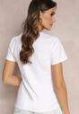 Biały Bawełniany T-shirt z Delikatnym Nadrukiem Arianali