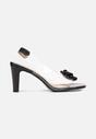 Sandale Negre Transparente cu Toc Conic decorate cu Cristale Acamisia