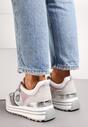 Szare Sneakersy na Ozdobnej Podeszwie i Wkładką ze Skóry Naturalnej Agiri