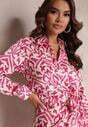 Rochie fucsia tip creion cu legare și imprimeu Mildsmith