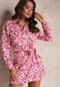 Rochie fucsia tip creion cu legare și imprimeu Mildsmith