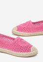 Fuksjowe Espadryle na Plecionej Podeszwie z Ażurową Cholewką przed Kostkę Olloh