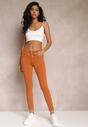 Pomarańczowe Jeansy Skinny z Efektem Push Up Karinali