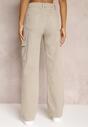 Beżowe Jeansy Cargo High Waist z Kieszeniami Anora