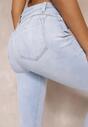 Jasnoniebieskie Gładkie Jeansy Skinny Push Up Dirnorri