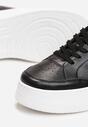 Czarne Sneakersy z Perforacją na Platformie Treresa