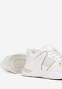 Białe Sneakersy na Ozdobnej Podeszwie ze Sznurowaniem Clarie