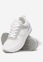 Białe Sznurowane Sneakersy z Cholewką przed Kostkę Noleta