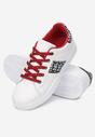 Biało-Czerwone Sneakersy Sznurowane z Wstawkami Danthe