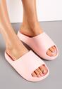 Różowe Piankowe Klapki z Grubą Podeszwą i Szerokim Paskiem Zamila