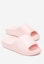 Różowe Piankowe Klapki z Grubą Podeszwą i Szerokim Paskiem Zamila