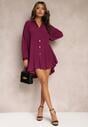 Rochie cămașă violetă plisată Giphi