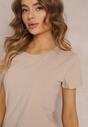 Beżowy Bawełniany T-shirt Melinthe