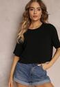 Tricou Negru Cropped Oversize Brighta