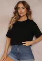 Tricou Negru Cropped Oversize Brighta