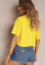 Żółty T-shirt o Fasonie Cropped Oversize Brighta