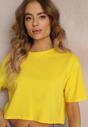 Żółty T-shirt o Fasonie Cropped Oversize Brighta