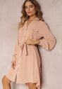 Rochie Cămașă Mini din Bumbac Zenata Roz