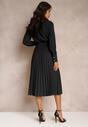 Rochie Cămașă Neagră cu Curea și Pliuri Walisa
