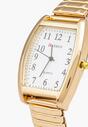 Złoty Zegarek ze Wskazówkową Tarczą i Metalowym Paskiem Timeblink