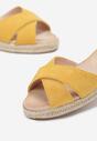 Żółte Sandały na Koturnie z Plecionki z Juty Zarahi