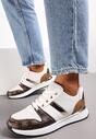 Sneakers Albi Imprimeu Înalți Odenia cu Talpă Groasă