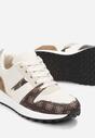 Sneakers Bej Imprimate Înalte Odenia cu Talpă Groasă