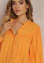 Pomarańczowa Bawełniana Koszula z Guzikami i Długimi Rękawami Werica