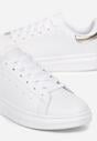 Biało-Złote Klasyczne Sneakersy z Niską Cholewką Bibijane