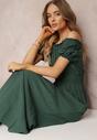 Rochie Verde Închis Cloș Yolaphne Tip Carmen