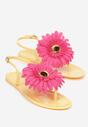 Żółte Sandały Japonki z Kwiatem Tristiva