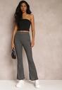 Pantaloni Gri Imprimeu cu Elastic in Talie cu Talia Regulara Nobutora